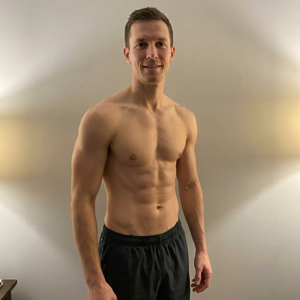 Body Recomposition: Same weight (180lbs), completely different look.